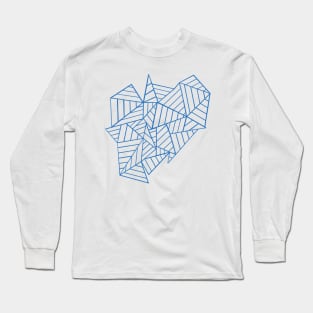 Abstract Lines French Blue Long Sleeve T-Shirt